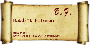 Babák Filemon névjegykártya